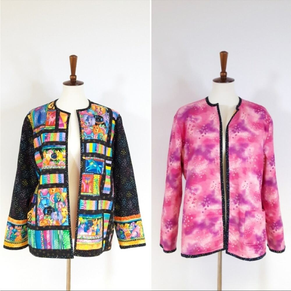 Quilted Patchwork Tapestry Jacket - Bright Pink, … - image 1